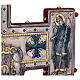 Croix de procession style byzantin cuivre ciselé Crucifixion et Vierge 55x45 cm s19