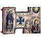 Croix de procession style byzantin cuivre ciselé Crucifixion et Vierge 55x45 cm s20