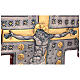 Croce astile stile bizantino rame cesellato Madonna crocifissione 55x45 s4