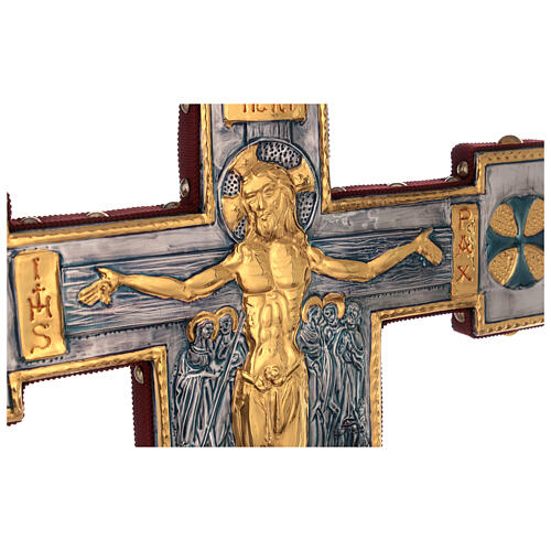 Croix de procession cuivre style byzantin Crucifixion et Agneau 45x35 cm 2