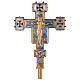 Cruz de procissão cobre estilo bizantino Crucificação e cordeiro 45x35 cm s1