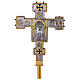 Cruz de procissão cobre estilo bizantino Crucificação e cordeiro 45x35 cm s3