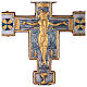 Cruz de procissão cobre estilo bizantino Crucificação e cordeiro 45x35 cm s4