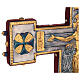 Cruz de procissão cobre estilo bizantino Crucificação e cordeiro 45x35 cm s6