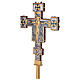 Cruz de procissão cobre estilo bizantino Crucificação e cordeiro 45x35 cm s7