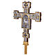 Cruz de procissão cobre estilo bizantino Crucificação e cordeiro 45x35 cm s11