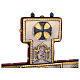 Cruz de procissão cobre estilo bizantino Crucificação e cordeiro 45x35 cm s12