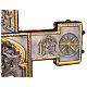 Cruz de procissão cobre estilo bizantino Crucificação e cordeiro 45x35 cm s14