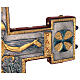 Processional cross copper Byzantine style crucifixion lamb 45x35 s17