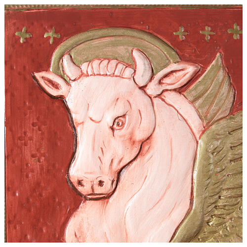 Kreuz aus Fichtenholz, großformatig, mit Gipsreliefs der Evangelisten und zentraler Kreuzigung – 130 × 100 cm 12