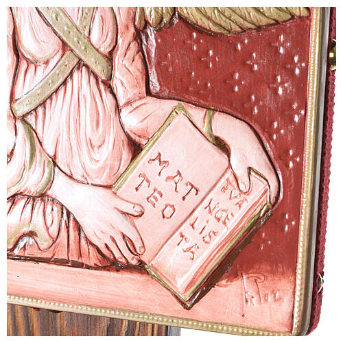 Kreuz aus Fichtenholz, großformatig, mit Gipsreliefs der Evangelisten und zentraler Kreuzigung – 130 × 100 cm 14