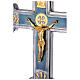Processional cross of pine wood and copper, tridimentional Christ, 20x16 in s2