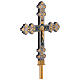 Processional cross of pine wood and copper, tridimentional Christ, 20x16 in s6