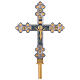 Croix de procession bois pin cuivre Christ tridimensionnel 50x40 cm s1