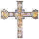 Croix de procession bois cuivre Évangélistes style byzantin 60x45 cm s8
