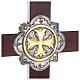 Croix de procession bois cuivre Évangélistes style byzantin 60x45 cm s12
