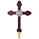 Croix de procession bois cuivre Évangélistes style byzantin 60x45 cm s13