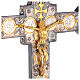 Croce astile legno rame evangelisti bizantina 60x45 s2