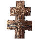 Croix de procession orthodoxe cuivre Marie et Crucifixion 45x25 cm s6