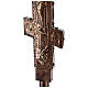 Croix de procession orthodoxe cuivre Marie et Crucifixion 45x25 cm s12