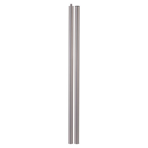Cruz procesional con Cristo y cuatro Evangelistas base de metal con acabado plateado 240 cm 8