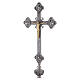 Cruz procesional con Cristo y cuatro Evangelistas base de metal con acabado plateado 240 cm s5