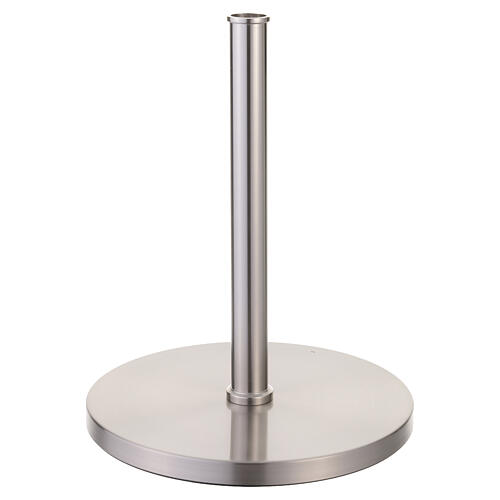Cruz processional com Cristo e os Quatro Evangelistas base em metal acabamento prateado 240 cm 9
