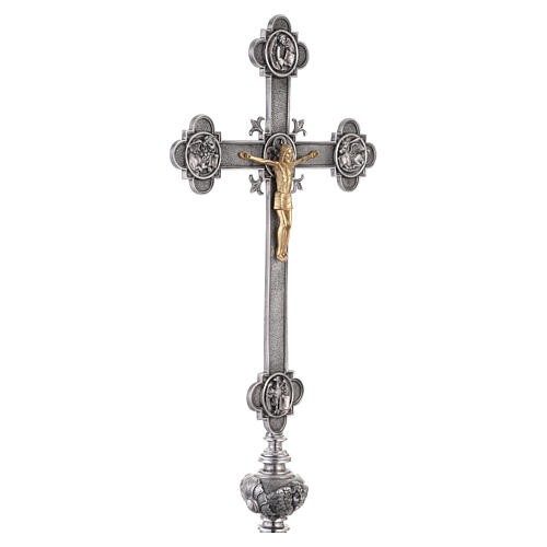 Processional Cross with Christ and Four Evangelists, Silver-Finished Metal Base, 240 cm 7