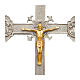 Cruz procesional Cristo y cuatro evangelistas base de mármol acabado plateado 240 cm s2
