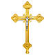 Baroque processional cross with christ and four Evangelists on a golden marble base, 95 in s1