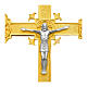 Croce astile cristo e quattro evangelisti base in marmo finitura dorata 240 cm s2