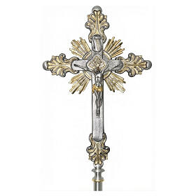 Bi-colored Baroque processional cross, 150 cm