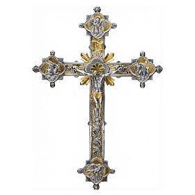Cruz de parede em bronze 45x30 cm Quatro Evangelistas