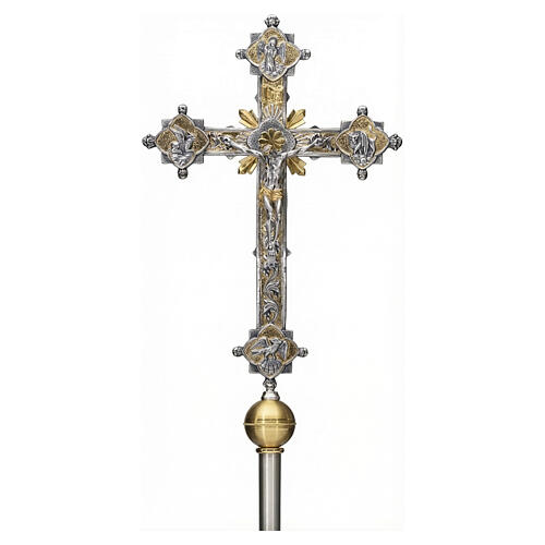 Cruz processional em bronze 150 cm Quatro Evangelistas 1