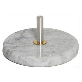 Base pour croix de procession en marbre de Carrare, diamètre 30 cm