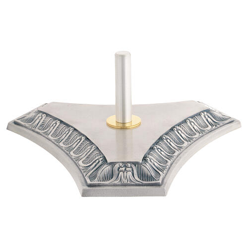 Base pour croix de procession diamètre 35 cm laiton argenté 4