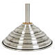 Processional cross base in brass, conical profile, silver finish, 16 in s1