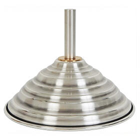 Suporte para cruz processional em metal perfil cônico acabamento prateado 40 cm