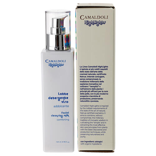 Softening cleasing milk for the face, Camaldoli Highlights line 3