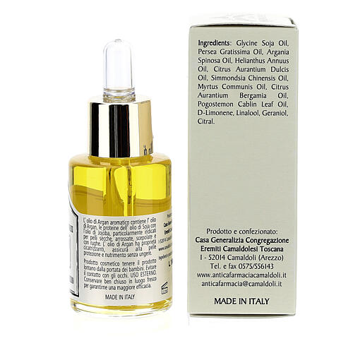 Aromatic Argan oil, skin oil, Camaldoli 4