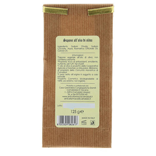 Natural Olive Oil Soap - Delicate 125 gr Camaldoli 4