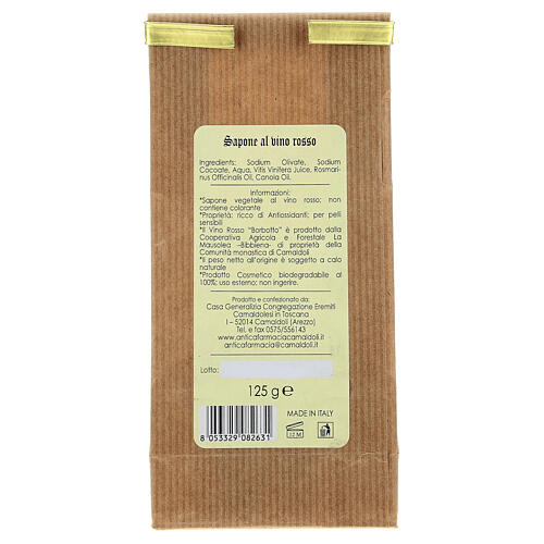 Naturalne mydło z czerwonym winem, 125 g, Camaldoli 4