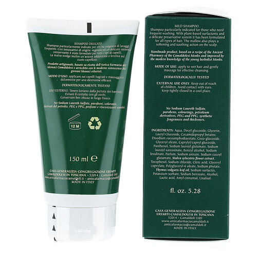 Szampon Delikatny do częstego użytku naturalny, 150 ml,  Camaldoli 4