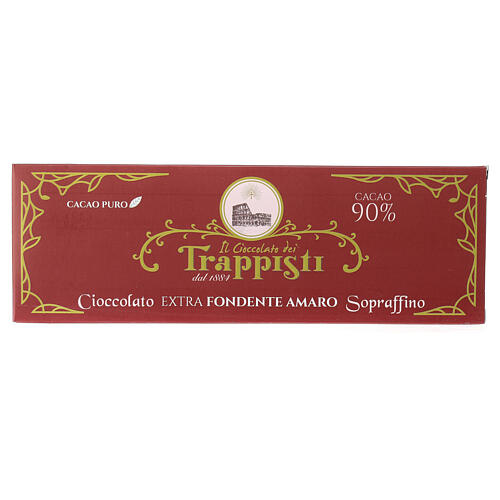 Cioccolato extra fondente amaro 90% cacao 150 g Trappisti Frattocchie 1