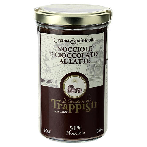 Creme de avelã e chocolate de leite Trapistas Frattocchie 250 g 1