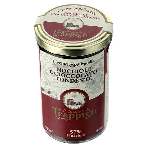 Crème de noisettes et chocolat noir Trappistes Frattocchie 250 g 2