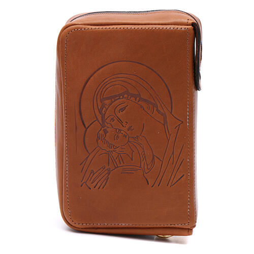 Étui cuire marron bréviaire 4 vol. Pantocarator Vierge 11
