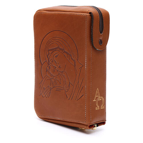 Capa 4 vol. couro verdadeiro Pantocrator Nossa Senhora castanho 10