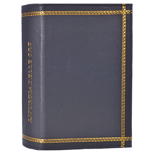 Einband fűr Stundengebet aus schwarzem Leder goldfarbigen Rändern und Aufschrift (4 Bände) 4