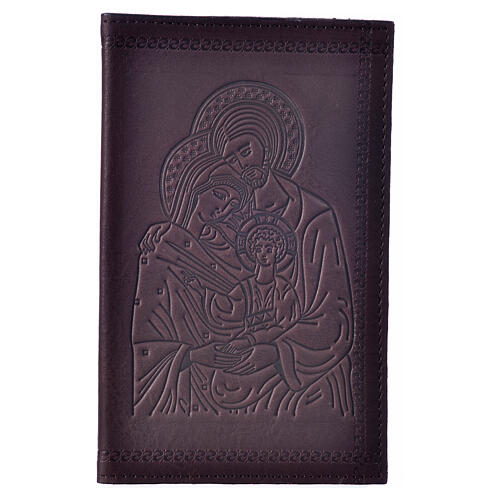 Einband fűr Stundengebet aus dunkelbraunem Leder mit Bild der Heiligen Familie (4 Bände) 3